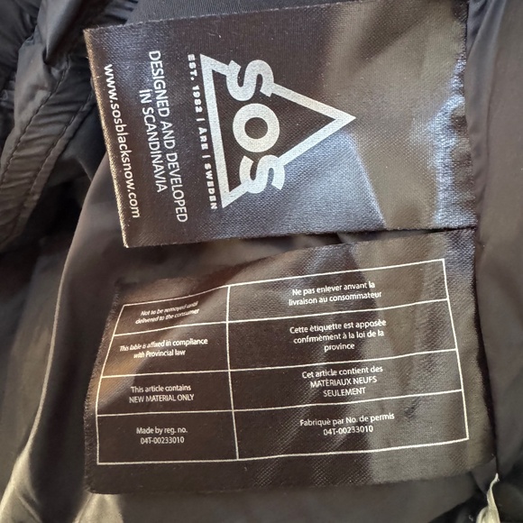 SOS Scandinavian Down Filled White and Black Puffer Coat Sz 48EU - Picture 8 of 14